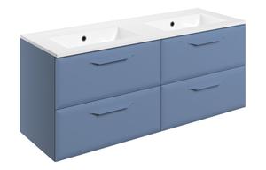 Stafford 1210mm Wall Hung 4 Drawer Basin Unit w/0TH Basin - Matt Misty Blue